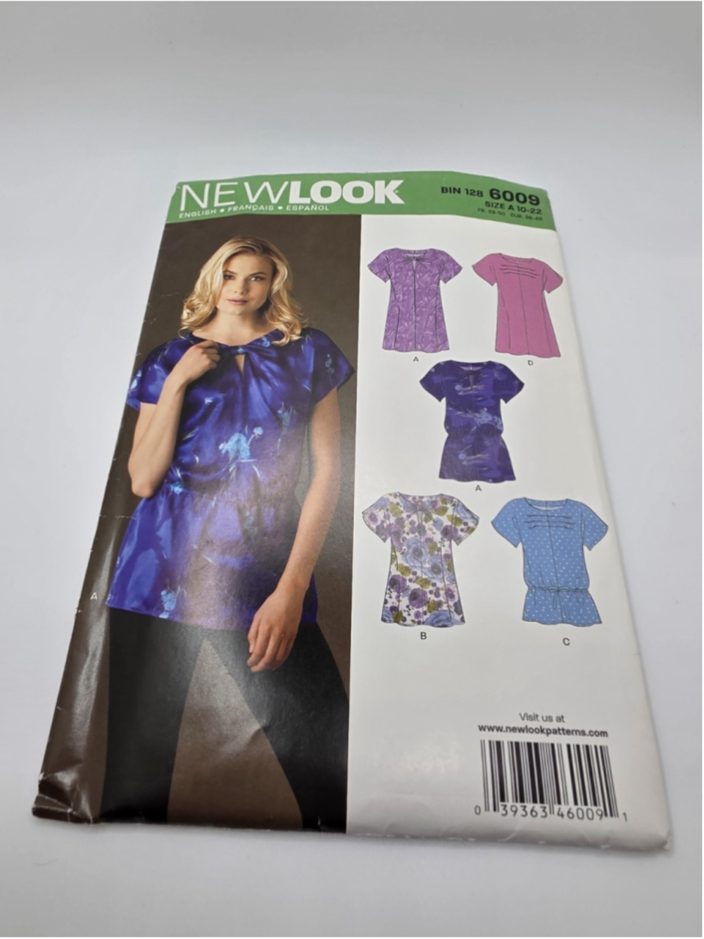 New Look 6009 Misses Tunic Top Sewing Pattern Sizes 10-22 Complete Uncut